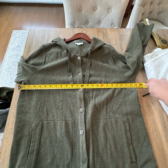 JJill Button Down Hoodie - Large, Sage - Picture 8 of 11